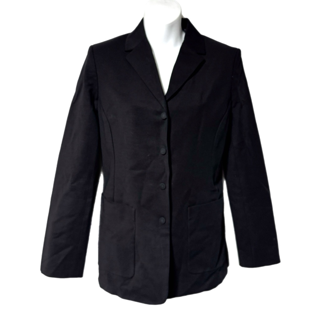 Theory Black Slim Double Stretch Blazer Size 4 Cotton Snap Closure Jacket Office